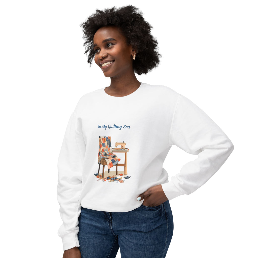 In My Quilting Era Sweatshirt | Quilt Chair Sewing Machine Design