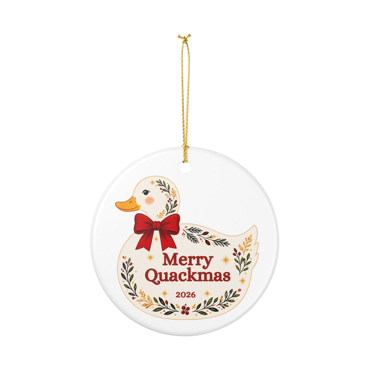 2026 Merry Quackmas Duck Christmas Ornament Vintage Cottagecore Look
