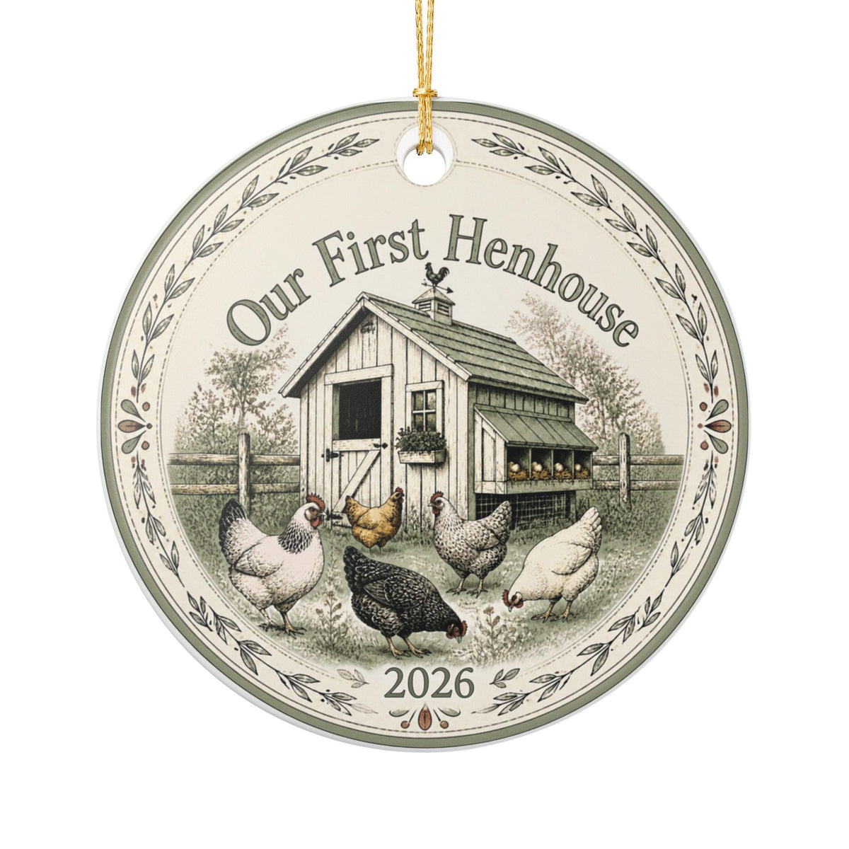 Our First Henhouse Christmas Ornament 2026, Backyard Chicken Coop, Chicken Lover Gift, Year We Got Chickens