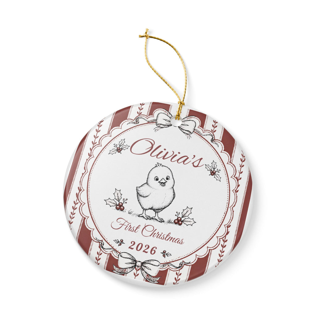 Personalized Baby's First Christmas Ornament 2026, Custom Name, Baby Chick Christmas Ornament, First Christmas Keepsake, New Baby Gift