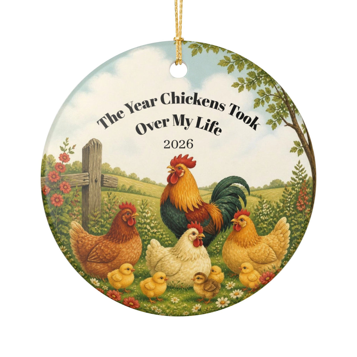 The Year Chickens Took Over My Life 2026 Ornament, Funny Chicken Christmas Ornament, Chicken Lover Gift, Chicken Lady Gift, Farmhouse Decor