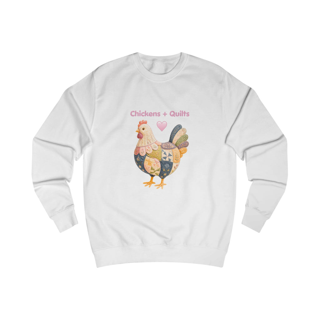 Chickens + Quilts rooster patchwork Sweatshirt | farmhouse country cottage
