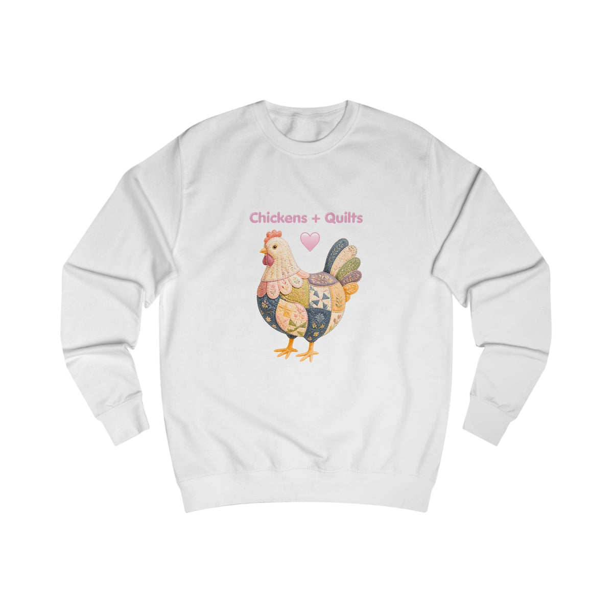Chickens + Quilts rooster patchwork Sweatshirt | farmhouse country cottage