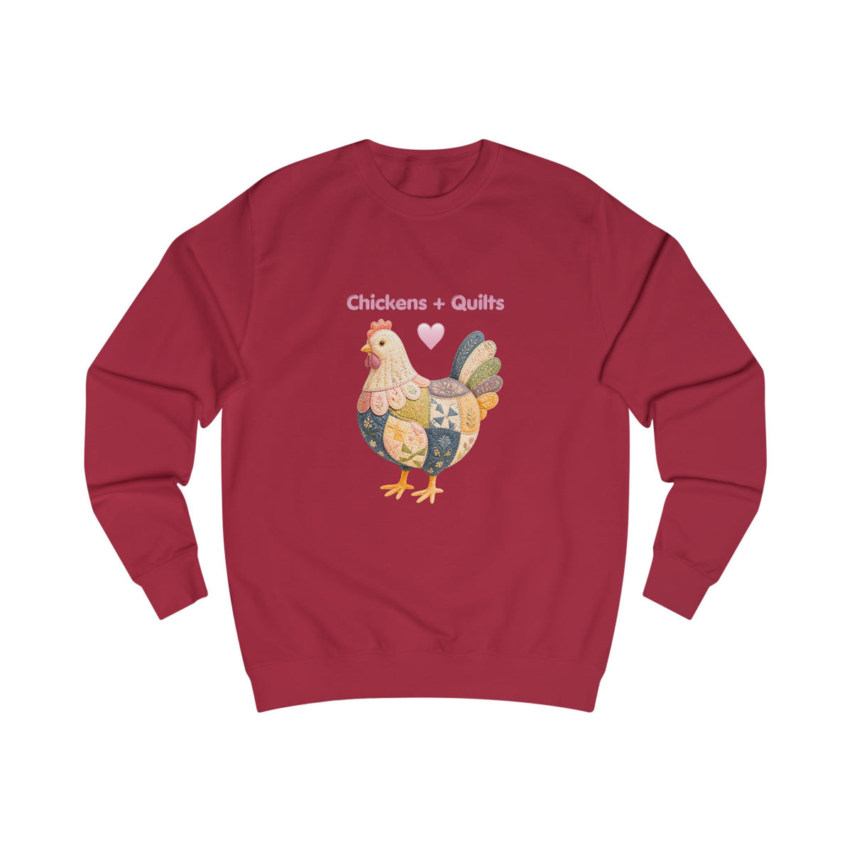 Chickens + Quilts rooster patchwork Sweatshirt | farmhouse country cottage
