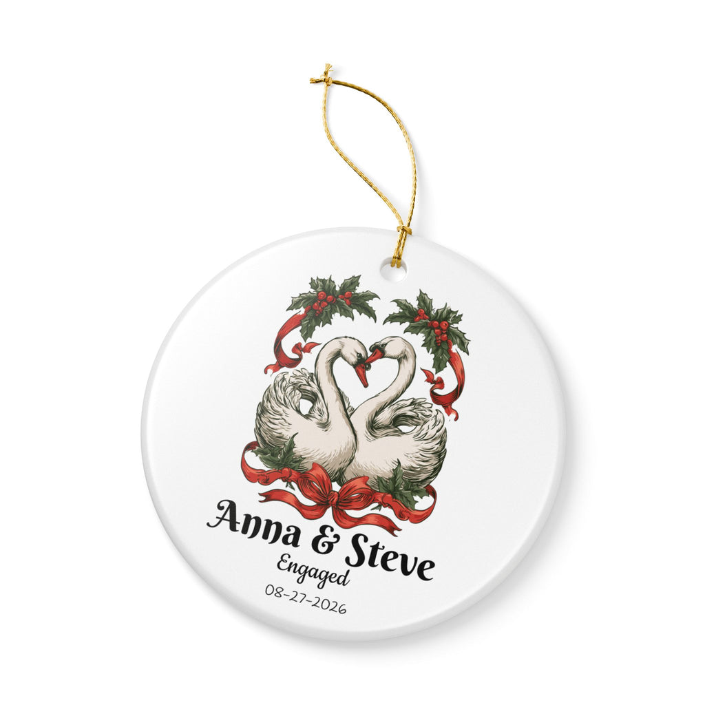 Personalized Swan Couple Christmas Ornament, Custom Engaged or Married Ornament, Newlywed Wedding Keepsake, Anniversary First Christmas 2026