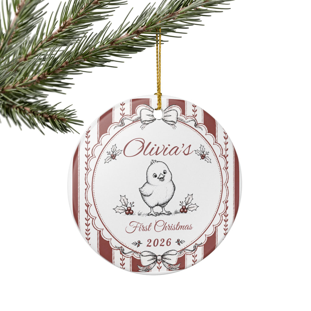 Personalized Baby's First Christmas Ornament 2026, Custom Name, Baby Chick Christmas Ornament, First Christmas Keepsake, New Baby Gift