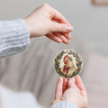 Holly Jolly Christmas Hen Ceramic Ornament for Chicken Lovers Gift