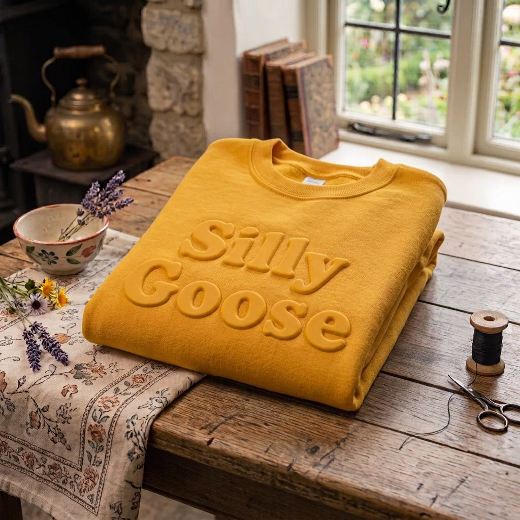 Silly Goose Sweatshirt, Puff Paint, Farm, Chicken Lover Gift, Country Girl Sweatshirt, Farmhouse Pullover, Grandma, Cottage