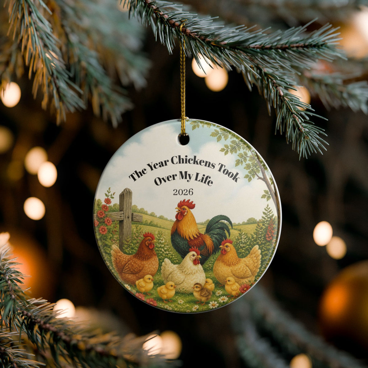 The Year Chickens Took Over My Life 2026 Ornament, Funny Chicken Christmas Ornament, Chicken Lover Gift, Chicken Lady Gift, Farmhouse Decor