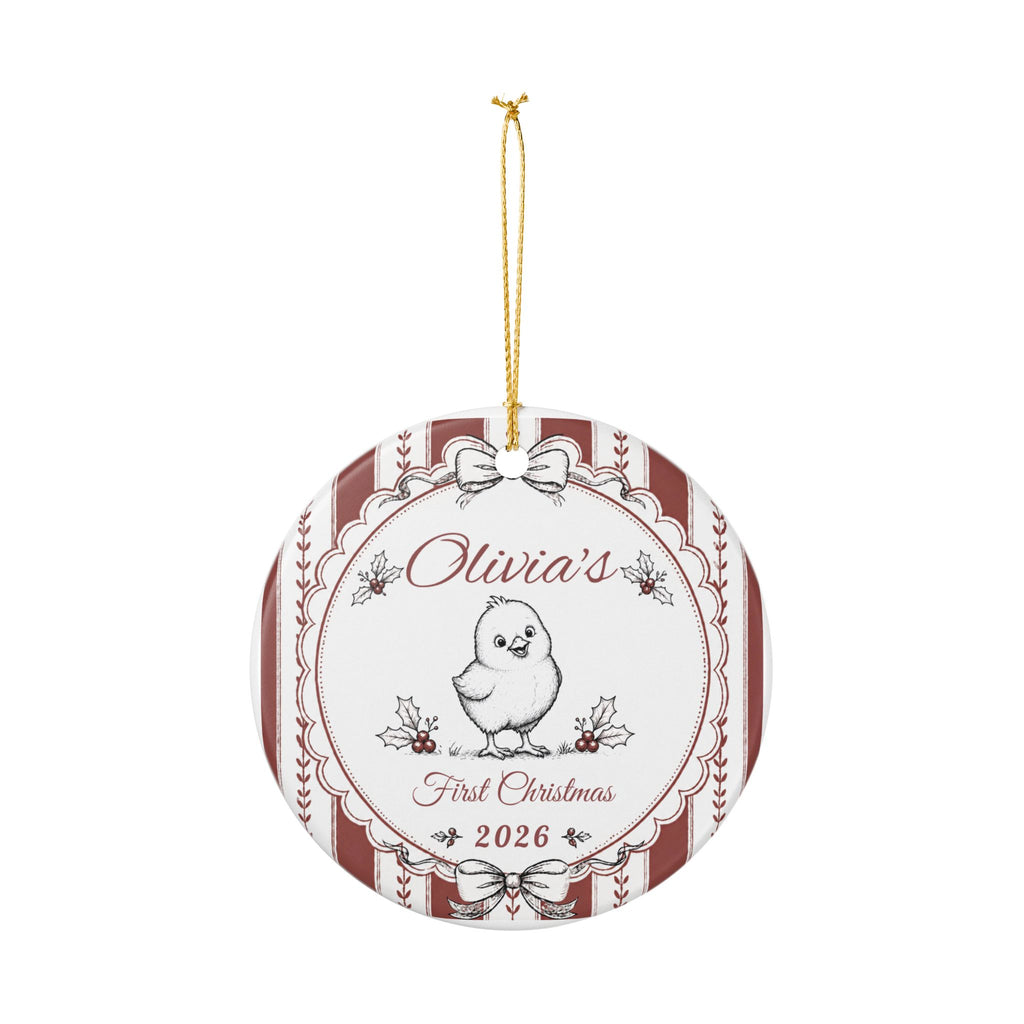 Personalized Baby's First Christmas Ornament 2026, Custom Name, Baby Chick Christmas Ornament, First Christmas Keepsake, New Baby Gift