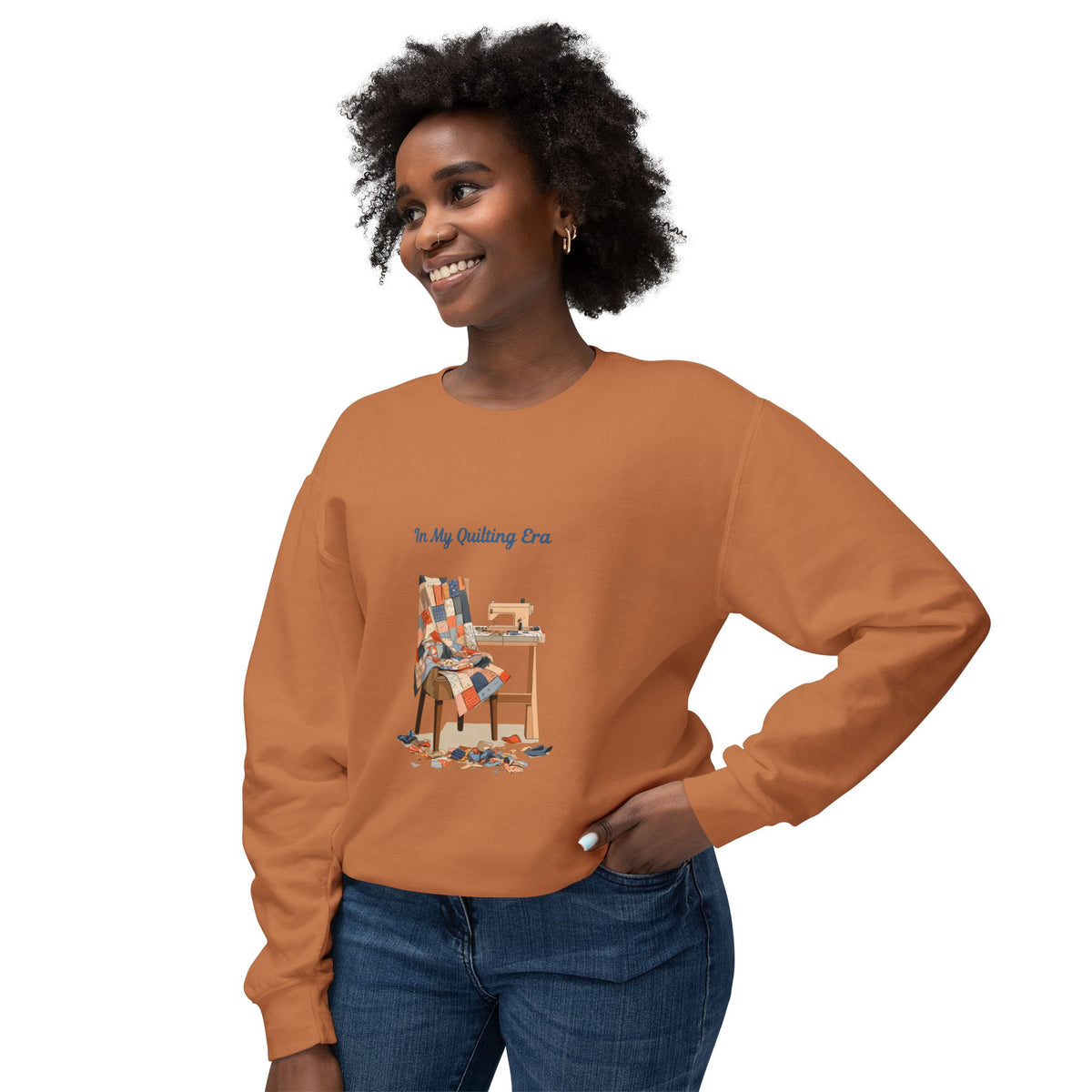 In My Quilting Era Sweatshirt | Quilt Chair Sewing Machine Design